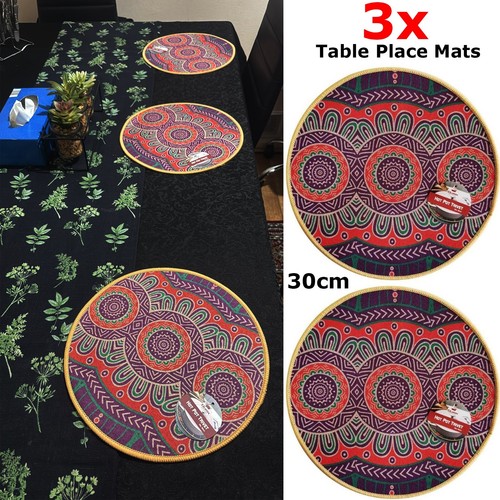 Round woven placemats - woven, 30cm