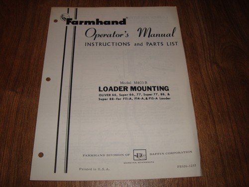 Farmhand model m403 loader - m403-b,
