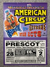 Uncle Sam’s American Circus poster - Prescot, Merseyside