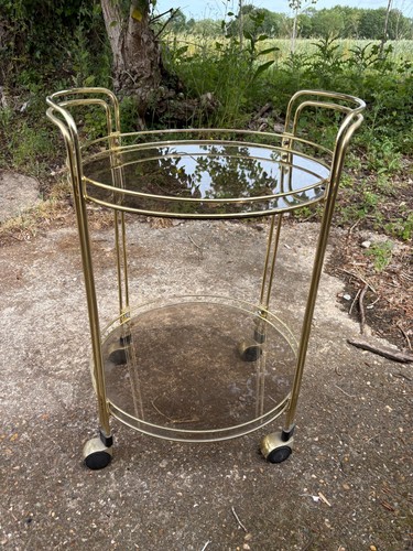Round metal drinks - round, trolley