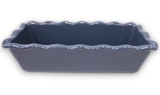 EMILE HENRY Stoneware Ruffled Loaf Pan Baking Dish 12" Navy Blue - C96