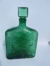 MCM Empoli  Uranium /Magnesium Brutalist Genie Bottle Glass Decanter - 1960s