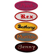 Custom Embroidered, Two line Biker, Name Tag Patches Sew on Iron on hook&loop