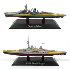 Set of 2 Warships 1:1250 WW1 + WW2 Diecast Military Model Boat Battleship WSL15