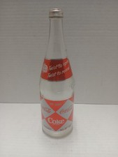 Coke 32 Ounce Glass Bottle Foil Label Diamonds No Deposit No Return Empty 1960’s