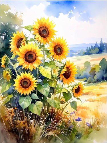 Tile mural sunny - mural, meadow