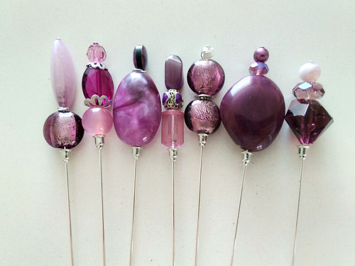 Vintage bead hat pins - hat,