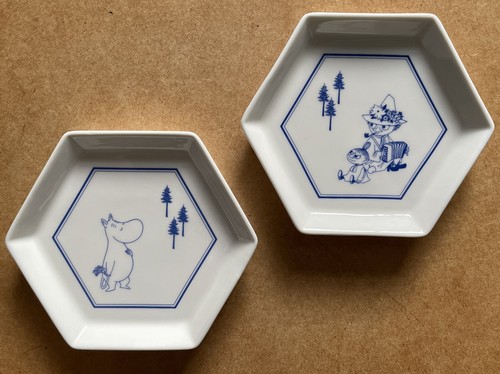 Moomin pair ceramic plates - moomin,