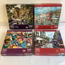 4x 500 Piece Corner Piece Jigsaw Puzzle Bundle Job Lot