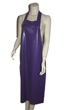 Latex Rubber Apron Long 0.4mm Shiny Purple.  Roleplay Pinny BDSM Pinnie Overall
