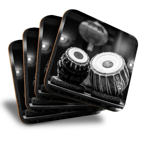 Set square coasters bw - square,