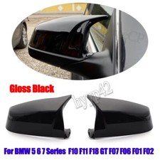 For BMW F10 F11 F18 GT F07 F06 F01 F02 Wing Side Mirror Cover Caps Gloss Black