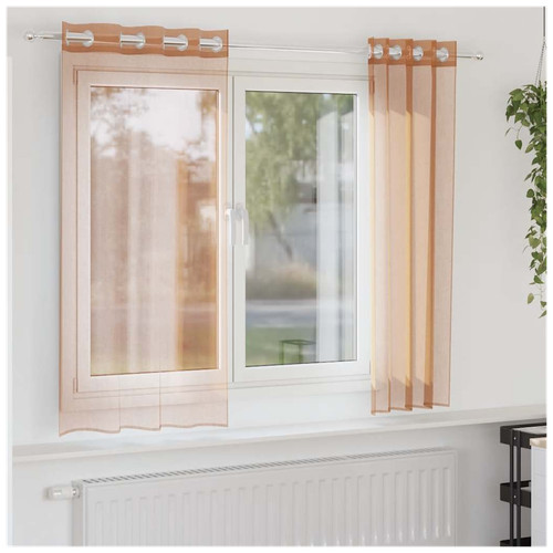 Voile curtains terracotta - curtains,