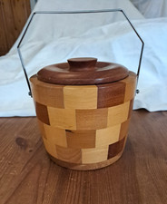 Cambridge Ware Wooden Biscuit Barrel Ice Bucket 1970s Vintage Charity Sale 