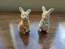 Peter Rabbit & Mrs Flopsy Bunny Porcelain Figurines
