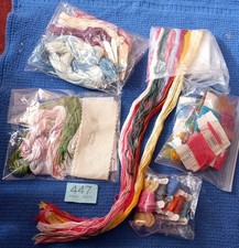 Collection Of Embroidery Threads. Aida, Cotton, Kit Skeins, 2 Packs Odds & Ends