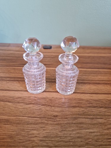 Pair victorian cut glass - of,