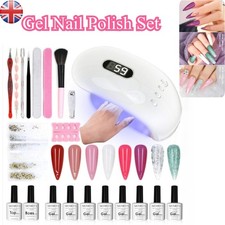 Gel Nail Polish Set with 36W UV LED Lamp Poly Nail Builder Gel Nail Art DIY Kit