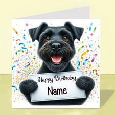 Personalised Patterdale Terrier Dog Birthday Card