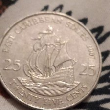 2007 25 Cents East Caribbean