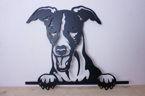 Whippet head metal face wall - metal,