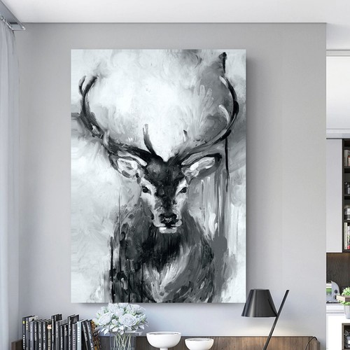 Stag grey abstract printed - stag,