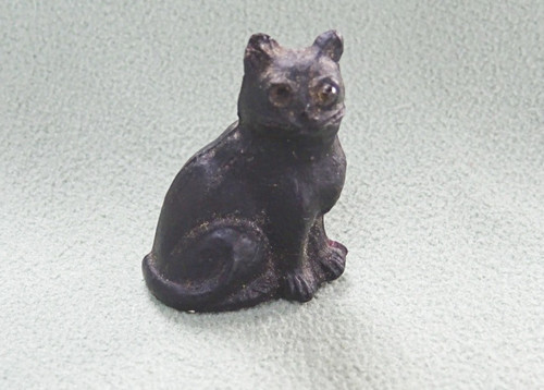 Antique black cat - czech, glass