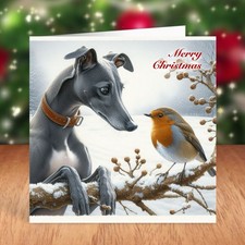 Whippet Dog Christmas Card