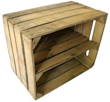1 WOODEN APPLE CRATE WITH LONG