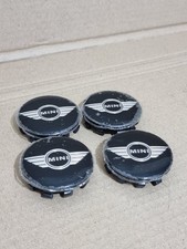 4X MINI WHEEL CENTRE CAPS HUB ALLOY BADGE EMBLEM BLACK 54mm COOPER ONE CLUBMAN S