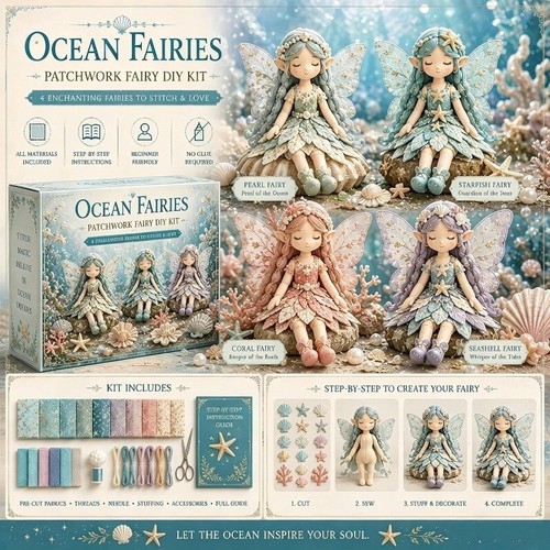 Fun fairy patchwork sewing kit - sewing,