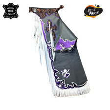 Hand Tooled Grey  Purple