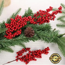 Artificial Berry Stems Christmas Picks Decor Berries Branches for Holiday 1-50pc