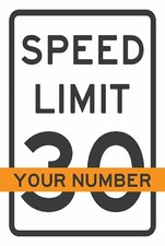 CUSTOMIZED SPEED LIMIT SIGN MPH  ALUMINUM SIGN - 12"x 18"- ANY SPEED YOU WANT