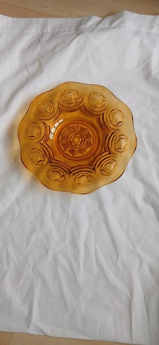Vintage amber glass plate bowl - vintage, plate/bowl