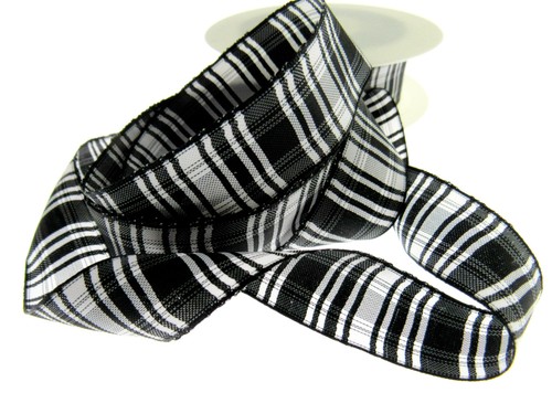 Scottish tartan ribbon - tartan, black
