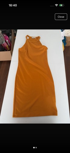 Zara mustard halterneck midi - mustard,
