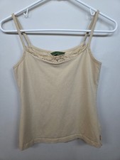 Oilily Womens Y2k Babydoll Tank Size Small Beige With Lace