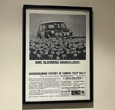 BMC Austin Morris Mini Cooper S Tulip Rally Wins 1966 Garage Wall Art Poster