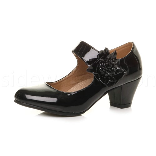 Womens ladies mid block heel