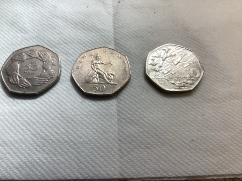Three old pieces 50p - old, 50
