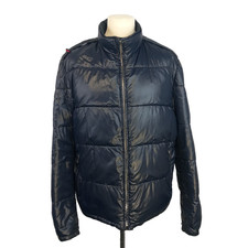 Gucci Monogram Reversible Puffer Jacket Mens 56 3XL Navy Down Filled Hooded