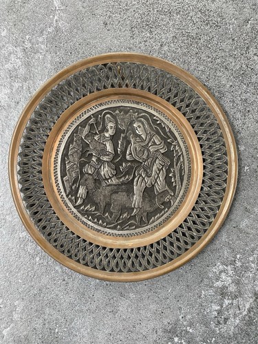 Vintage persian metal plate - persian,