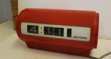 Binatone Flip Clock Vintage Retro Rare Red  Tube 16cm  x 7.5x8.5cm
