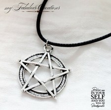 Pentagram Necklace Tibetan Silver Pendant Wicca Pagan Witchcraft Adjustable Gift