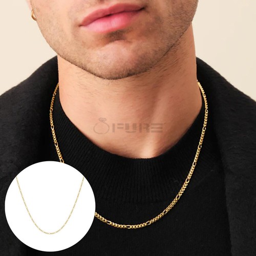 Solid 3mm figaro link chain - link,