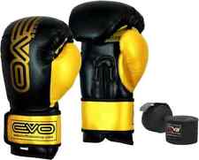 EVO Maya Leather Boxing Gloves MMA GEL Punch Bag Muay Thai Kick Boxing UFC Train