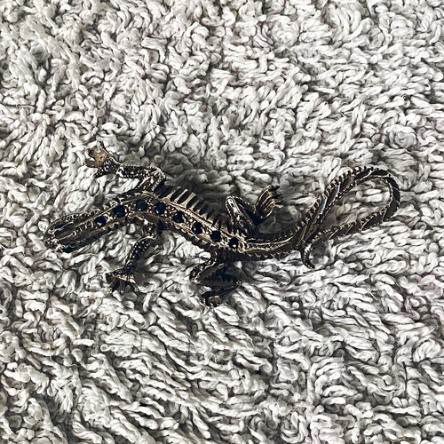 Vintage silver marked lizard - silver,