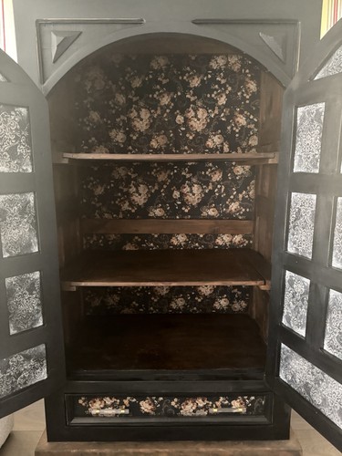 Upcycled vintage black armoire - upcycled,