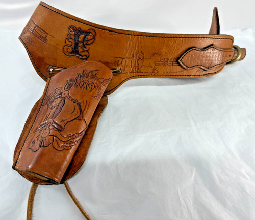 Vintage hand tooled leather - hand,